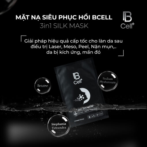 Mặt nạ siêu phục hồi, giảm đỏ cấp tốc Bcell 3in1 Silk Mask